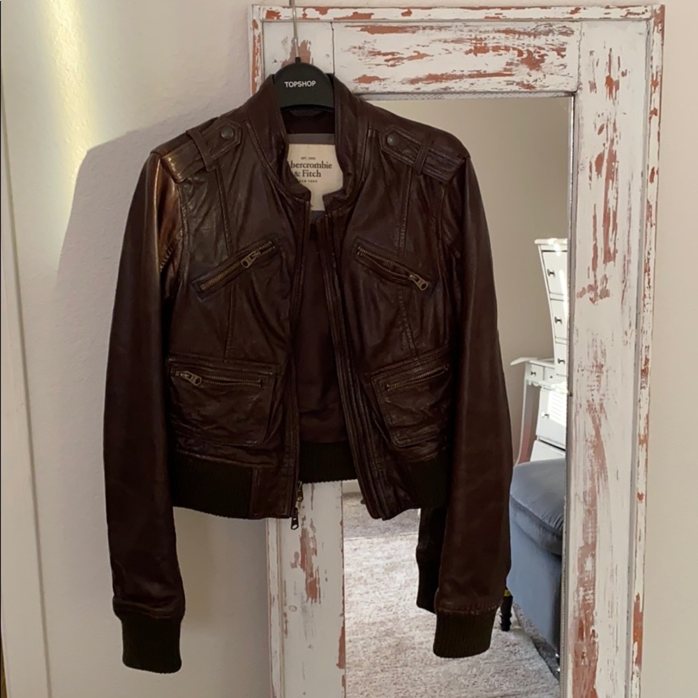 Brown authentic leather jacket